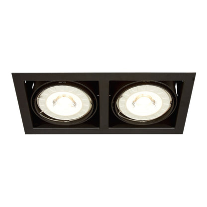 Tecnolite - Lámpara Downlight Empotrable Dirigible, Potencia Máx. 100 W, 2 Bases G53, Focos AR111 no incluidos