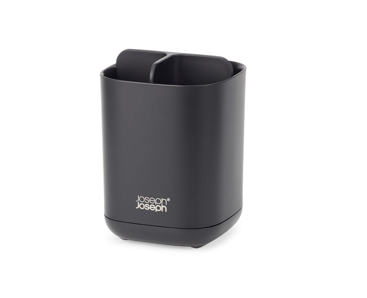 Joseph Joseph Easy-Store - Soporte para Cepillo para Polvo de Dientes, Almacenamiento de baño, Compacto, Negro Mate