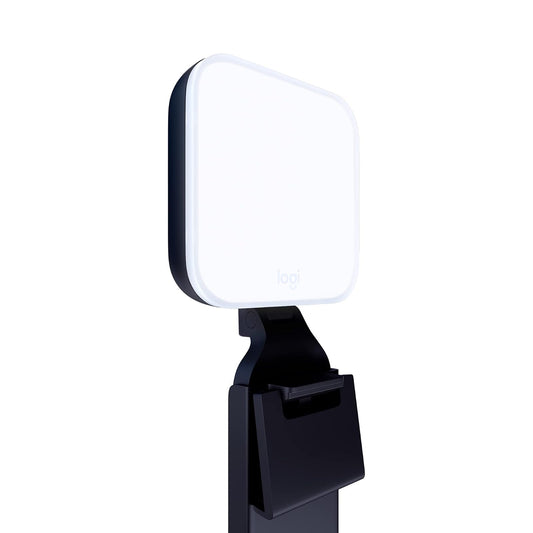 Logitech Litra Glow Premium LED Luz para Streaming con TrueSoft - Iluminación para Computadora, llamadas y reuniones por Zoom, con base ajustable y app, para PC/Mac - Grafito - Windows