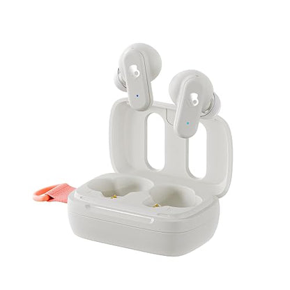 Skullcandy Dime 3 Auriculares In-Ear Inalámbricos, 20 h de Autonomía, Micrófono, Compatibles con iPhone Android y Dispositivos Bluetooth, Blanco