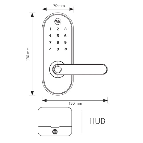 Yale cerradura eléctrica ymc420 negro con hub para exteriores