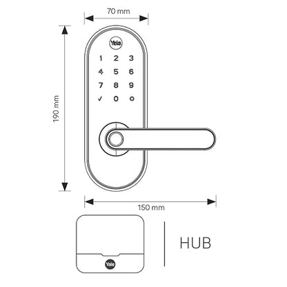 Yale cerradura eléctrica ymc420 negro con hub para exteriores