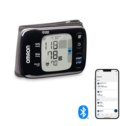 OMRON HEM-6232T Intelli IT – Baumanómetro Digital de Muñeca Portátil con Bluetooth y App OMRON Connect Gratuita, Clínicamente Validado