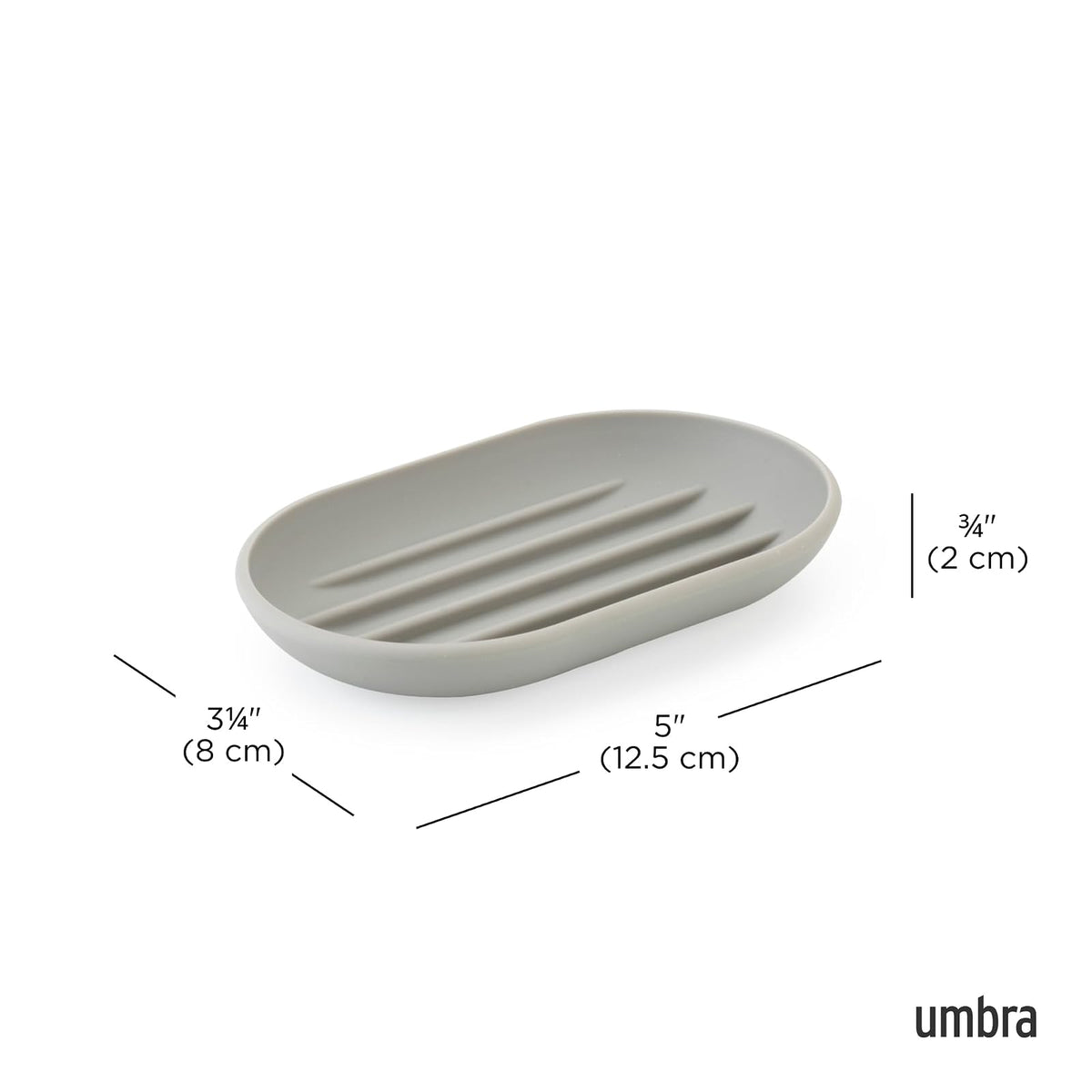 Umbra | Jabonera Touch, Diseño Minimalista, Color Gris