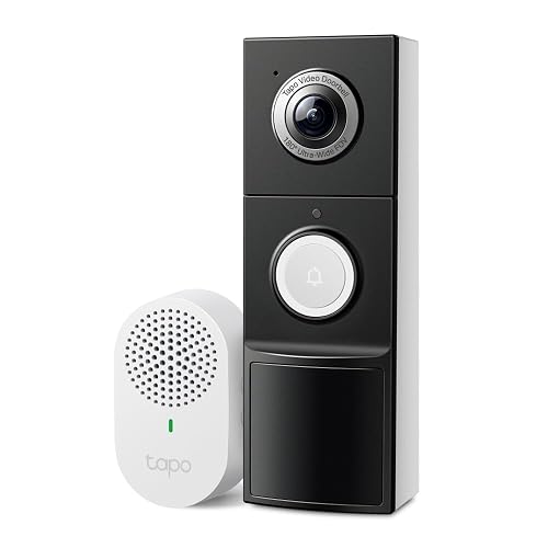 TP-Link Tapo D235 Timbre con Cámara WiFi Exterior - Resolución 2K - Visión Nocturna a Color - Cobertura 180° - Batería de Larga Duración - Detección Inteligente - Audio Bidireccional - Protección IP66