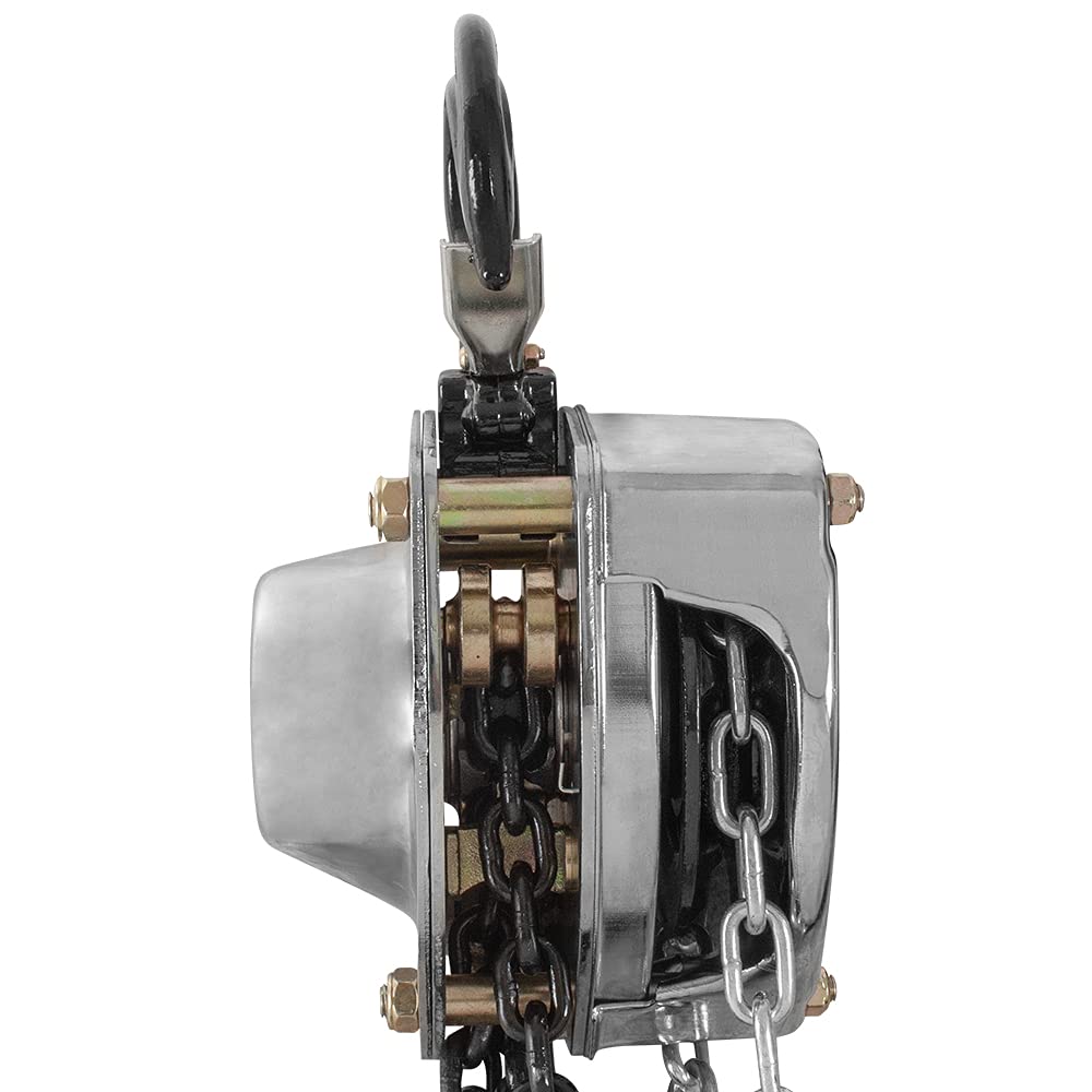 Dogotuls HB5006 Garrucha cromada 1Ton con cadena de 6m 4:1