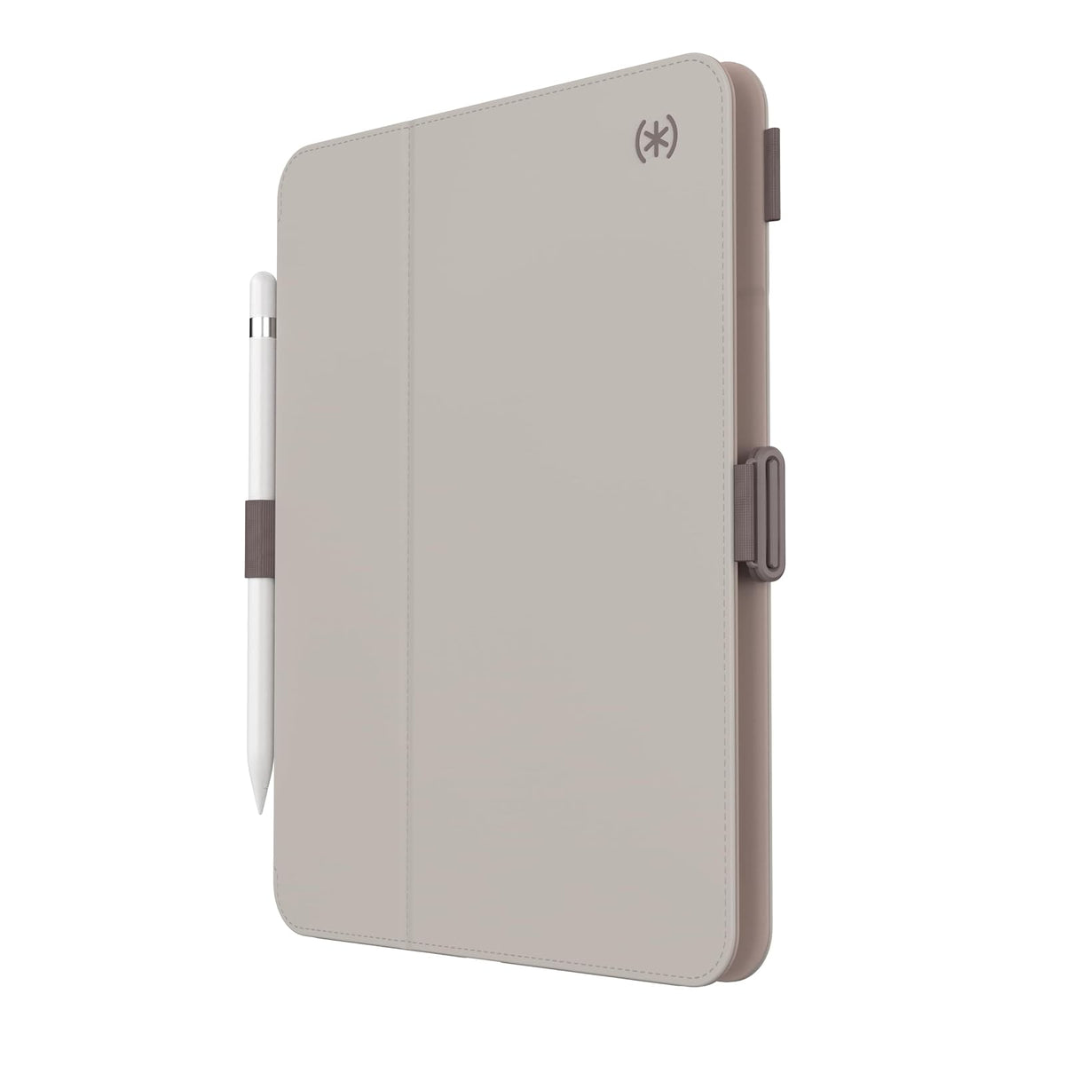 Speck - Funda para iPad Pro de 10.9 Pulgadas de 10.9 Pulgadas, protección contra caídas y cámaras, Soporte Delgado de múltiples rangos, Soporte para lápices Apple - Gris Haya/Canela