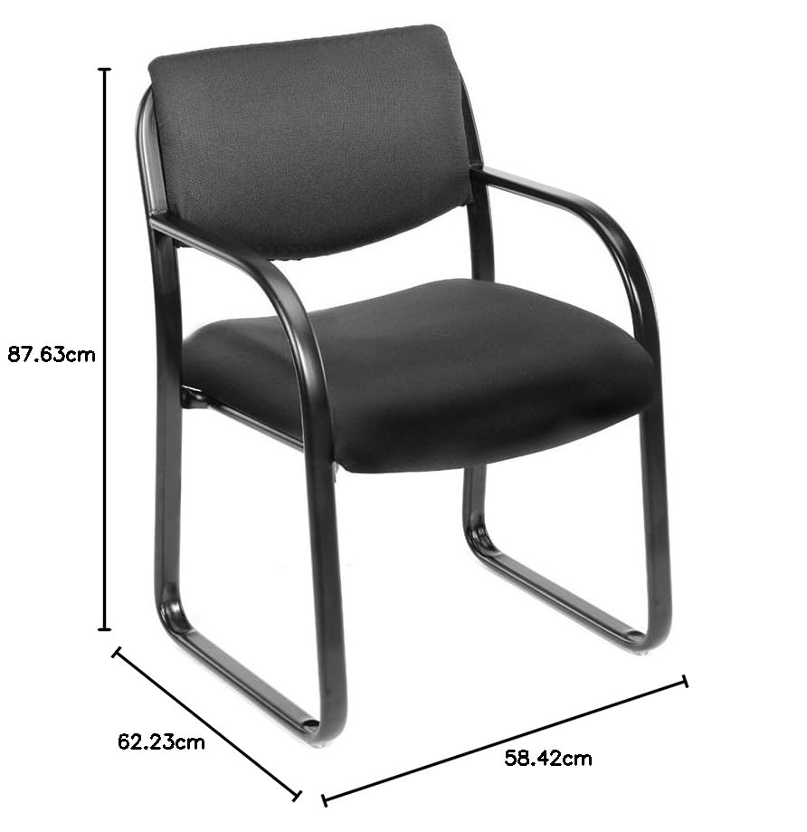Boss B9521-BK Fabric Plus Guest Chair, Black