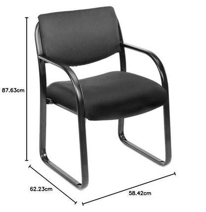 Boss B9521-BK Fabric Plus Guest Chair, Black