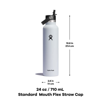 Hydro Flask Tapa de Paja Flexible Estándar 24 oz | Cierre hermético, aislamiento al vacío TempShield, materiales de grado alimentario