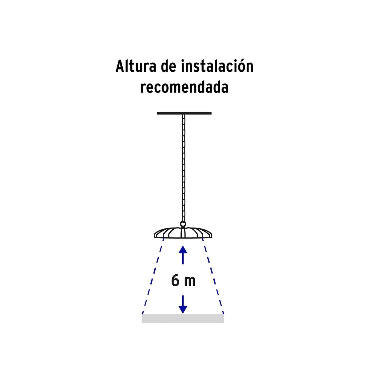 Volteck HB-100L, Luminario LED 100 W High Bay, luz blanca fría 6500K, color negro