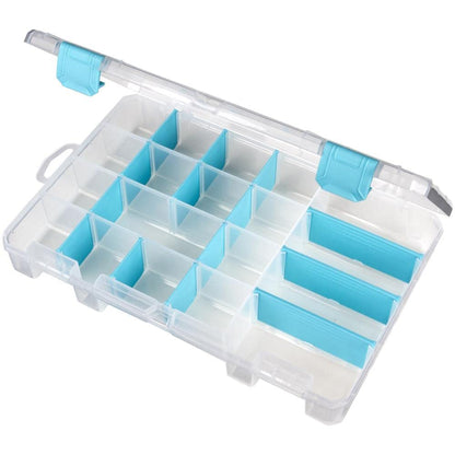ArtBin Caja Mediana Antideslustre 6944AG | Transparente con detalles de aguamarina, con separadores extraíbles, organizador de joyas y manualidades