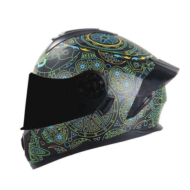 Casco Edge Boston Integral para Motocicleta con Doble Visor - XL - VERDE MEXICANO