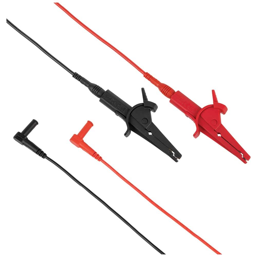 Klein Tools 69381 - Cables de prueba de clip de cocodrilo, cables de repuesto de servicio pesado, para todos los metros utilizando cables de medidor de enchufe de plátano, 3 pies