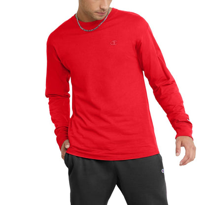 Champion Playera de Manga Larga, Playera con Logotipo, Playera clásica con Logotipo Camiseta para para Hombre - SCARLET - M
