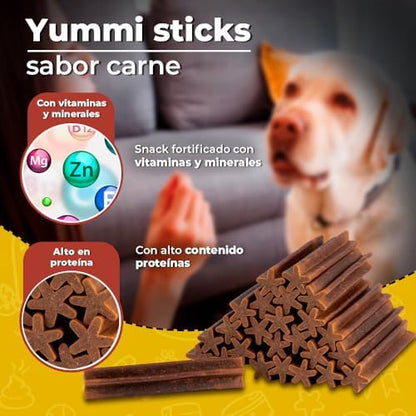 Fancy Pets Yummy Sticks para Perro Sabor Carne 1 kg, 50 Premios Fortificados con Vitaminas y Minerales