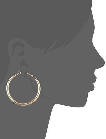 Anne Klein Pendientes de aro de círculo cónico, tono dorado, Una talla, Metal, Sin gemas.