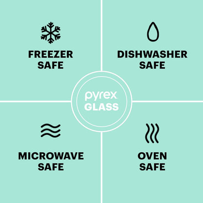 Pyrex - Juego de 3 cuencos de vidrio esculpidos con tapas para preparar, hornear y cocinar, horno precalentado, lavaplatos, congelador y microondas