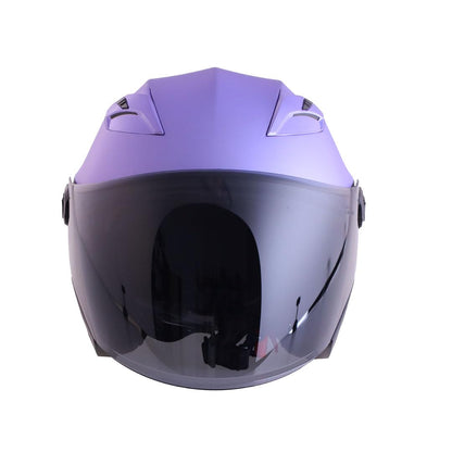 Casco Jaguar Semi Integral Doble Visor Solido Lila Mate L