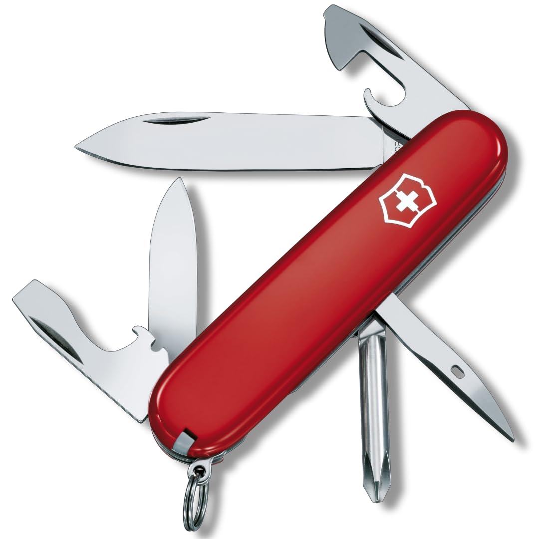 Victorinox Navaja Tinker, Roja, 13 Usos | Cuchillo de bolsillo EDC con destornillador Phillips, hoja de 59 mm, abrelatas y abrebotellas. Fabricado en Suiza