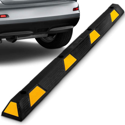 Pyle Tope de Estacionamiento para Garaje, Tope de Piso de Goma Extra Ancho de 183 cm, Resistente para Estacionamientos, Ideal para Vehículos, Camiones, Entradas, Protege Parachoques, Negro