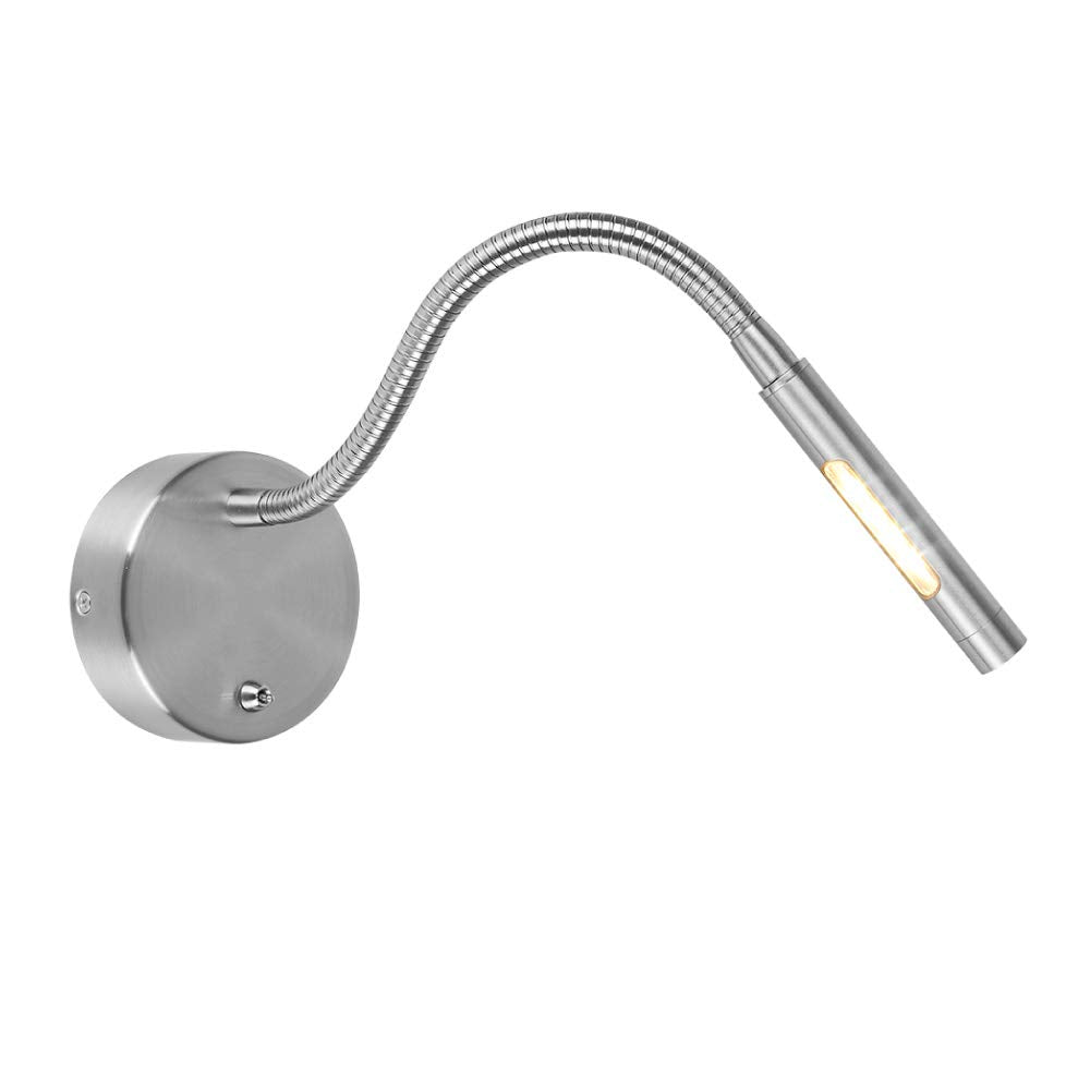 Tecnolite - Luz de Lectura LED 2 W, Luz Suave Cálida, Flexible, Sobreponer en pared