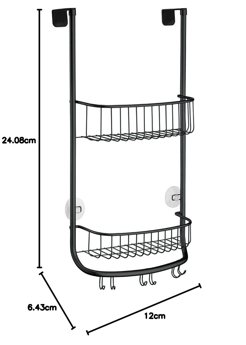 InterDesign Forma Estantería de baño para Colgar, pequeño Estante de Ducha de Metal, repisa de baño, Negro Mate