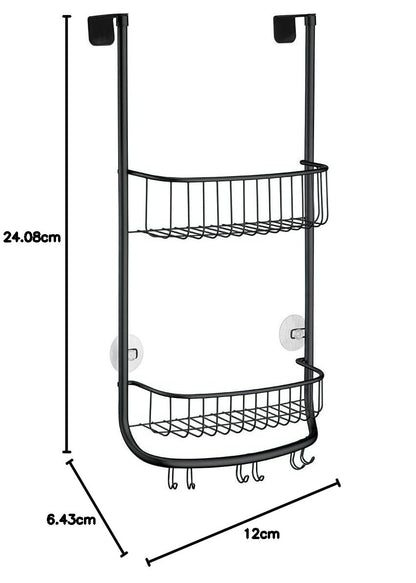 InterDesign Forma Estantería de baño para Colgar, pequeño Estante de Ducha de Metal, repisa de baño, Negro Mate