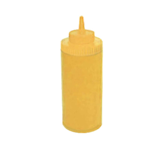 Botella exprimida, 16 onzas, boca ancha, plástico, amarillo (6 piezas/unidad)