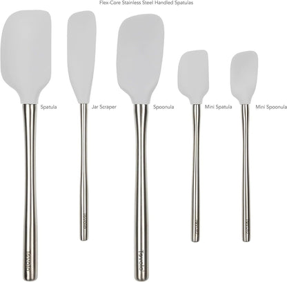 Tovolo Flex-Core - Espátula de acero inoxidable con mango juego de 5 para preparación de comidas, cocinar, hornear y más