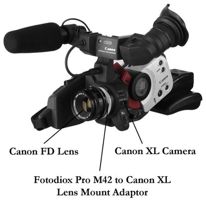 Fotodiox Pro - Adaptador de Montura de Lente Compatible con Canon FD, FL, Nueva Lente FD a cámara de Video Canon XL XL-1, XL-1s, XL-2, XL-H1 HDV Videocámara