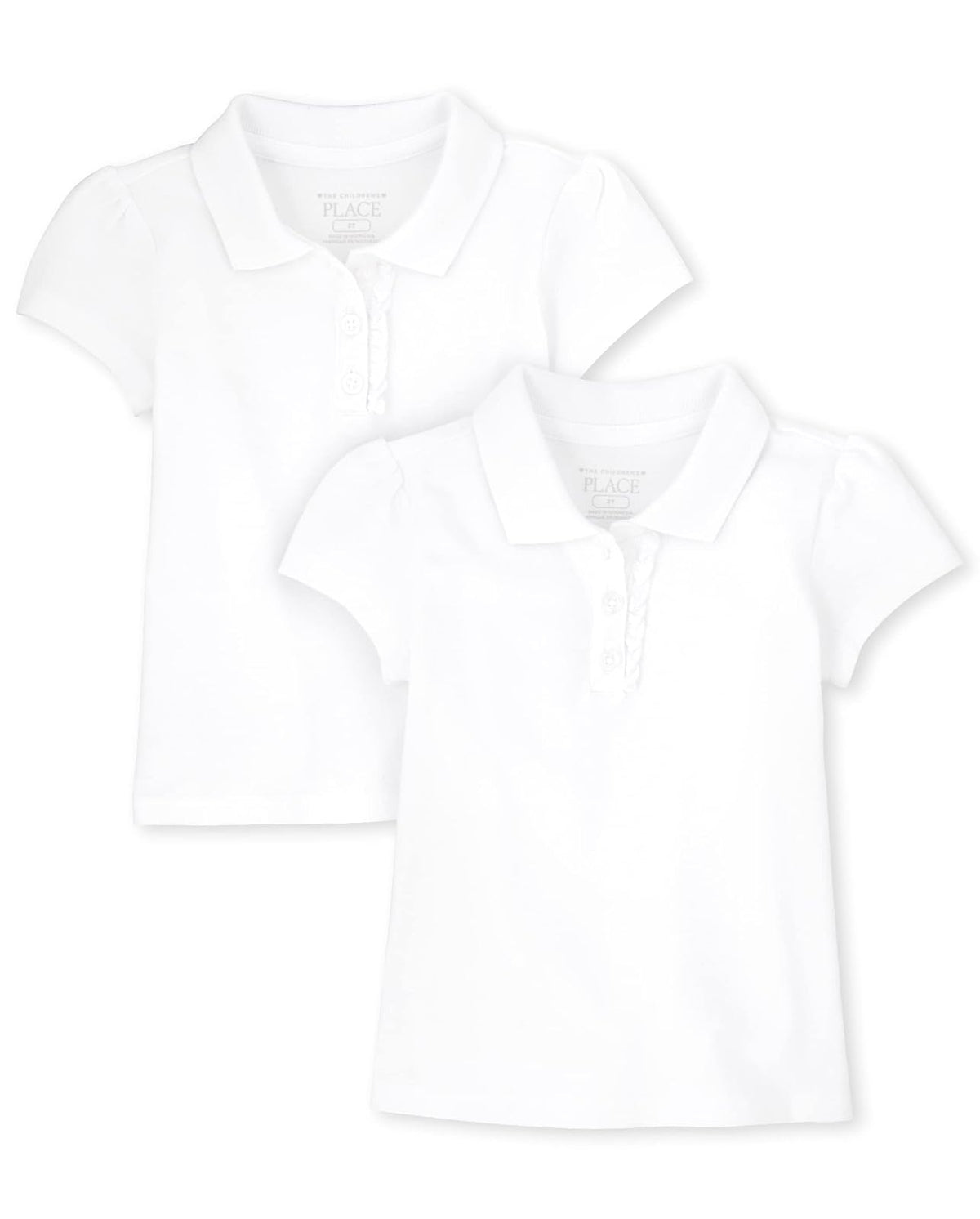The Children's Place - Polos de piqué de manga corta con volantes para niña