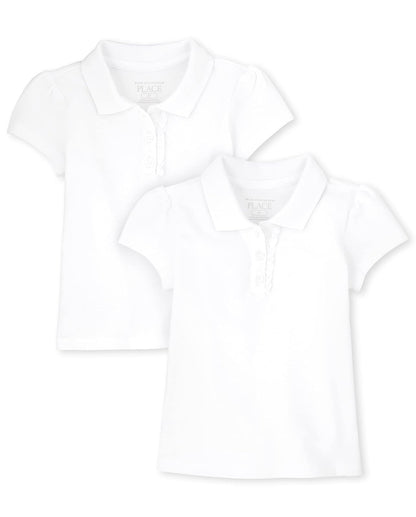 The Children's Place - Polos de piqué de manga corta con volantes para niña