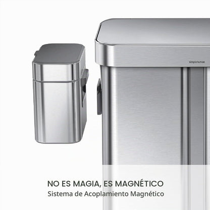 Organizador para abono simplehuman de 4 litros con contenedor Desmontable y para encimera, de Acero Inoxidable Cepillado.