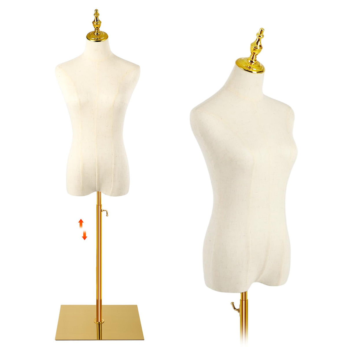 FAHKNS Maniquí Femenino PP con Soporte Ajustable, Beige