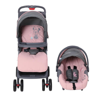 Infanti - Carriola para Bebé Disney Minnie - Travel System - Sistema de Viaje de 0 Meses a 3 Años, Hasta 15 kg - Color Rosa