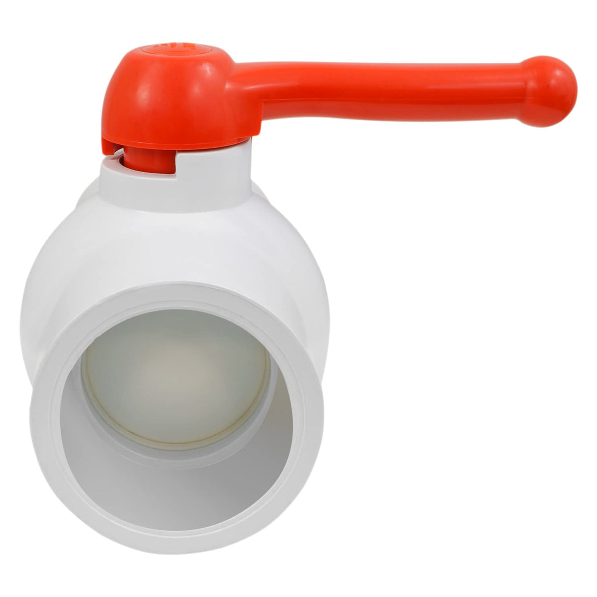 Válvula de bola de PVC con mango en T, color rojo Solvent Connections - Plástico blanco (482T600)