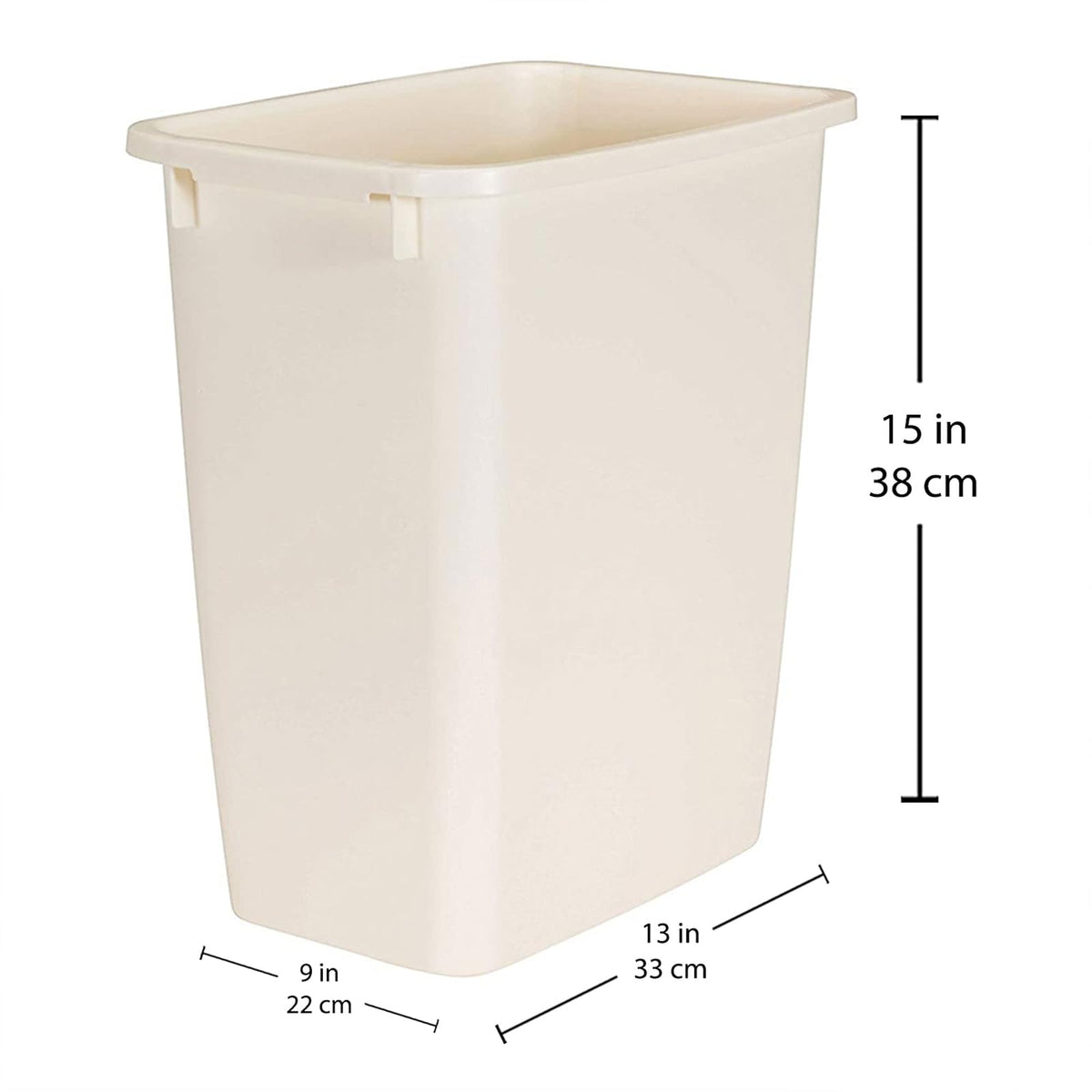 Rubbermaid - Papelera, Bisqué Beige, 12.9" L x 9" W x 15" H, 21 Quart Capacity, 1