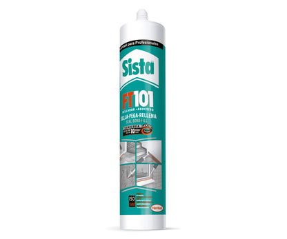 Sista FT101 Sellador Acrílico Elástico para Juntas, Consistencia Tixotrópica, Curado por Humedad Ambiental, para Concreto y Aluminio, Blanco, 1 x 280 ml