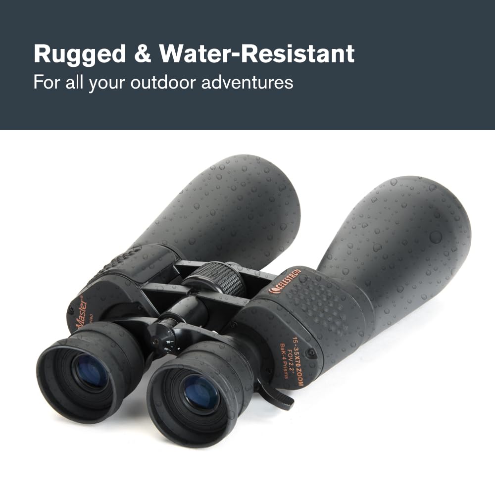 Celestron SkyMaster 15-35x70 Zoom – Powerful Long-Range for Astronomy & Outdoor Use – High Magnification up to 35x – Includes Tripod Adapter & Case