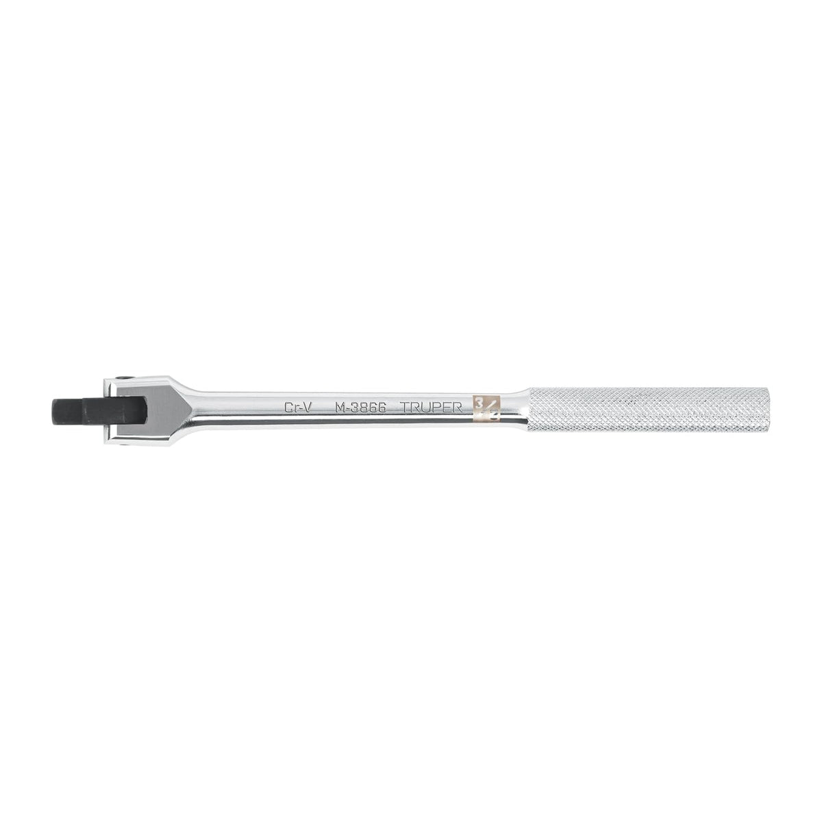 Truper M-3866, Mango articulado de 10" x 13 mm para dados cuadro 3/8" | Mango de acero al cromo vanadio, 2X más resistente al desgaste que las de acero al carbono - 10" - Mango