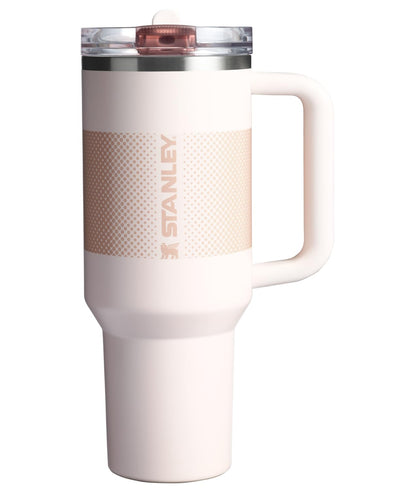 Stanley Quencher ProTour - Vaso con Popote Abatible, Mango Integrado, Acero Inoxidable, Sin BPA - 1,134 g - Cuarzo Rosa Desvanecimiento