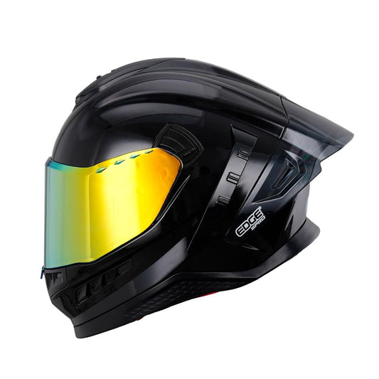 Casco Edge Integral XPRO Dot/ECE Negro Brillante Visor Amarillo L