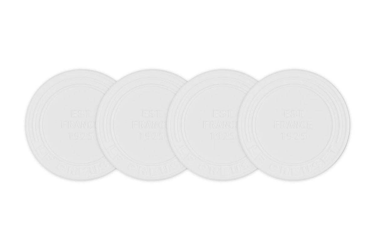 Le Creuset Posavasos de Silicona (EST. 1925), Juego de 4, Blanco