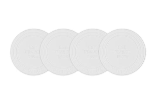 Le Creuset Posavasos de Silicona (EST. 1925), Juego de 4, Blanco