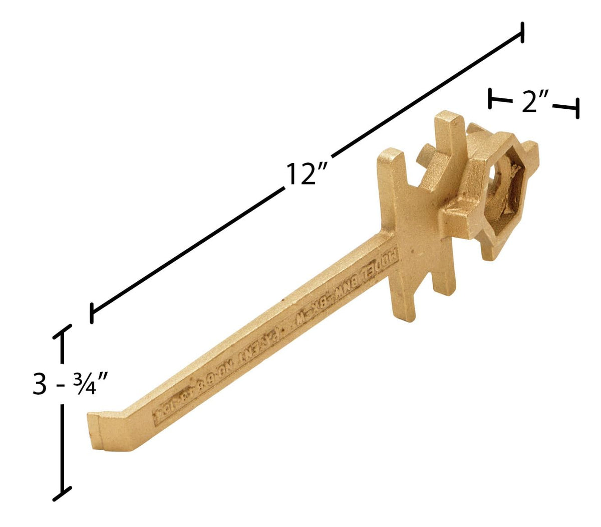 Vestil BNW-BX-W - Llave de tuerca para tambor, aleación de bronce, 12 pulgadas de longitud