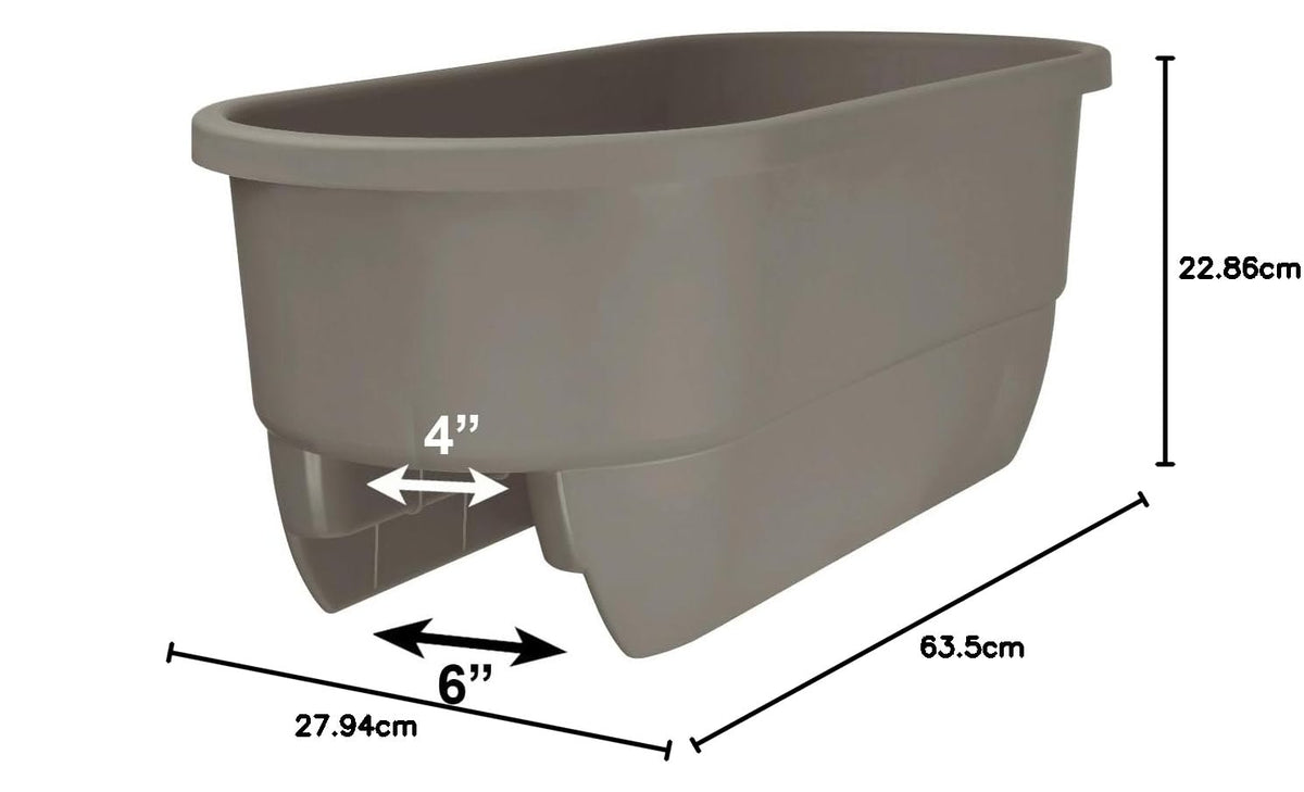 HOME DEK DEKOR DUAL-DRIFTWOOD Dual Rail Planter