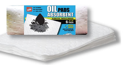 Oil Eater Almohadillas absorbentes de Aceite, Uso Exclusivo para Aceite - para sentinas, Barcos, vehículos y Herramientas - Paquete de 6 Unidades, Blanco, 38.1 cm x 45.72 cm (AOA-BPH006-WHITE)