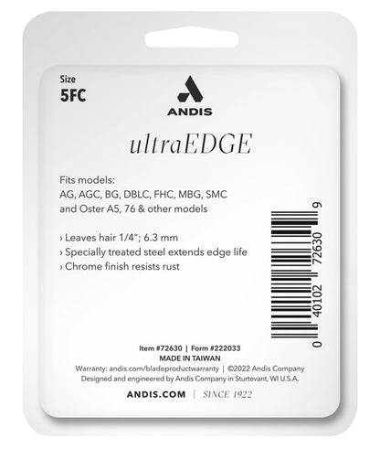 Andis 72630 Cuchilla desmontable para perros Ultra Edge – Equipada con acero inoxidable para recorte de precisión, se adapta a recortadoras impulsadas por motor, para retoques rápidos de mascotas y
