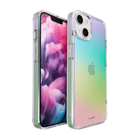 LAUT Funda iPhone 13, Protección contra caídas de 1.98 Metros, Acabado Iridiscente, Parte Trasera Resistente a los arañazos,Holo